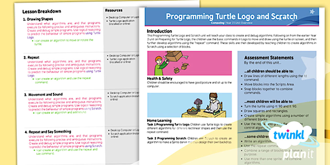Computing: Programming Turtle Logo and Scratch Year 2 Planning Overview