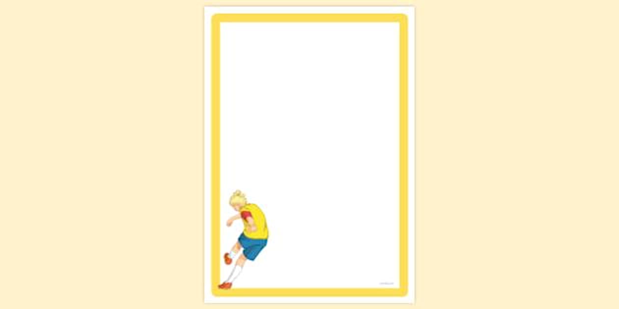 Girl Scoring Goal Page Border | Page Borders | Twinkl
