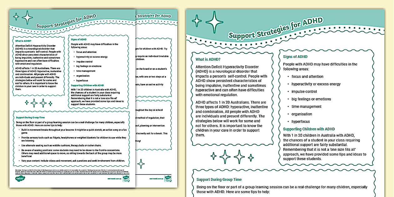 Practical ADHD Support Strategies To Aid Children - Twinkl