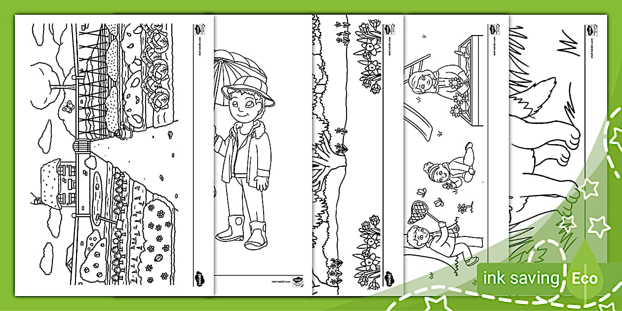 Spring Scale Colouring Diagram Simple Spring Colouring Sheets for Toddlers (teacher made)