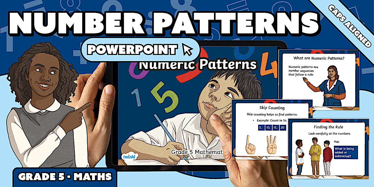 Maths Pattern Language Grade 5 - Maths - Term 3 - Number Patterns - PowerPoint Presentations (CAPS