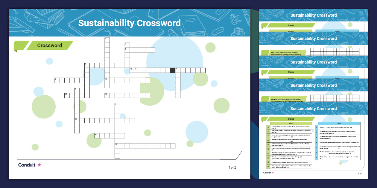 Differentiated Create Your Own Sustainability Crossword