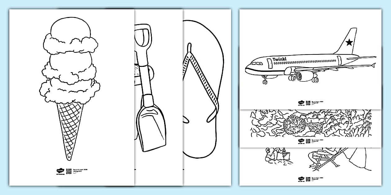 Extra Large Seaside Colouring Pages (teacher made) - Twinkl