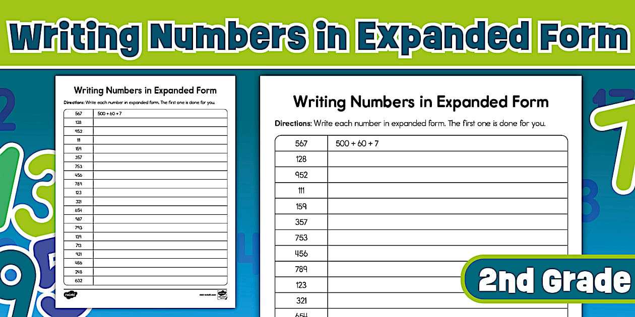 Second Grade Expanded Form Worksheet