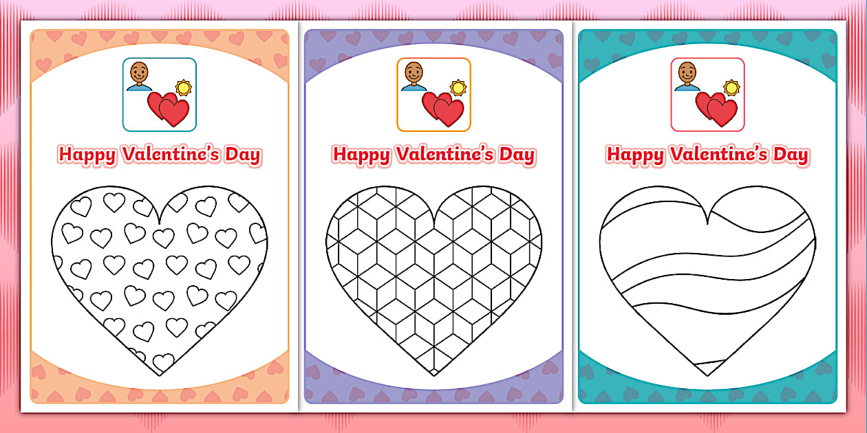 Twinkl Symbols: Valentine's Day Colouring Card - Twinkl