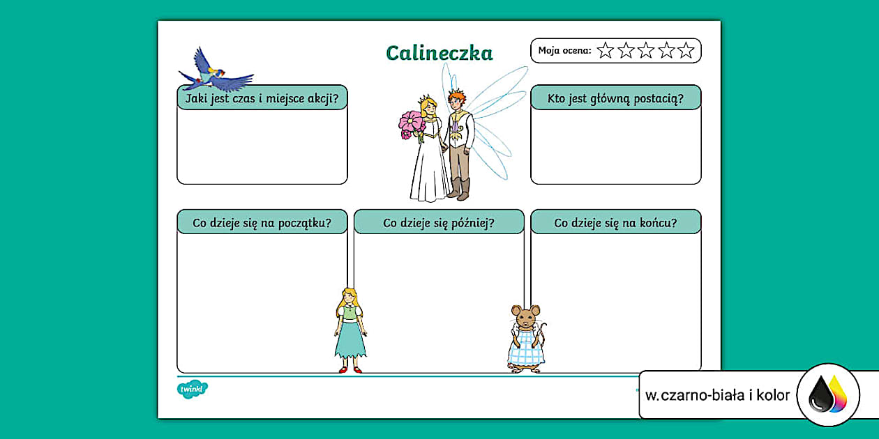 Calineczka | Podsumowanie baśni | Karta pracy - Twinkl