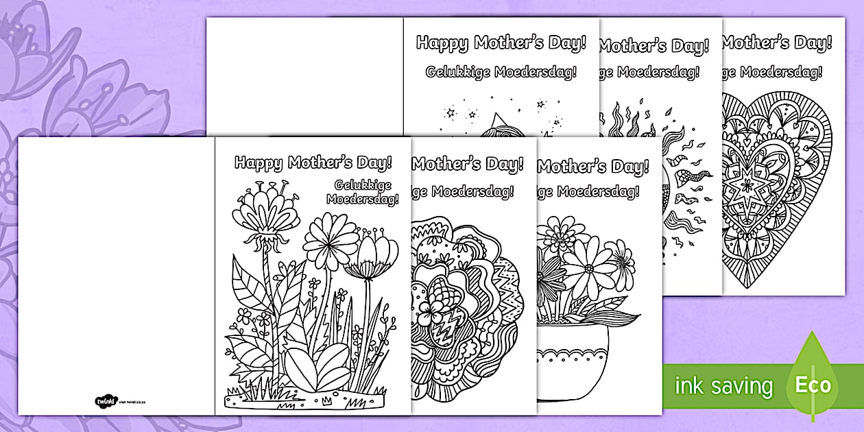 Mother's Day Mindfulness Colouring Cards English/Afrikaans