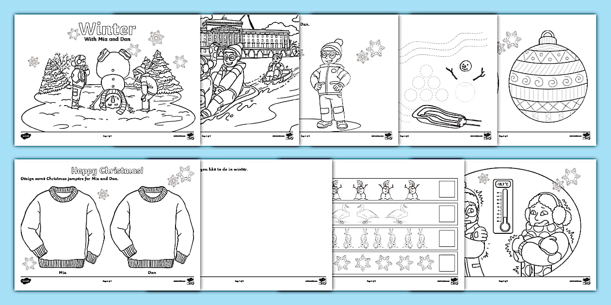 Winter With Mia and Dan Colouring and Activity Booklet