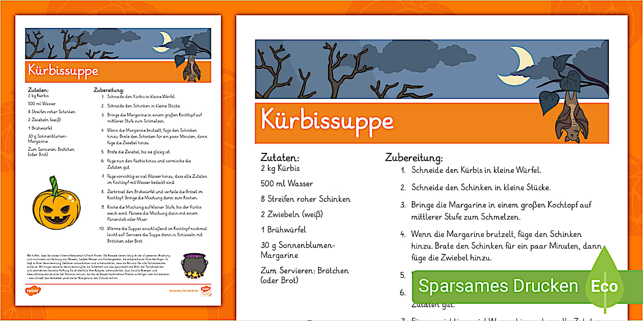  Kürbissuppe für Kinder I Rezeptidee zu Halloween für Kinder Illustration 