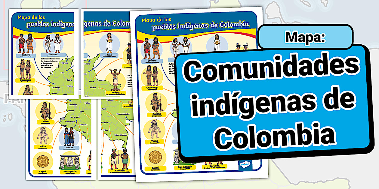 Mapa de las comunidades indígenas de Colombia - Twinkl
