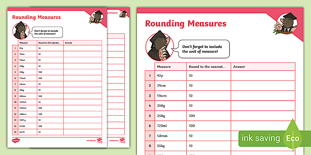 Rounding Measures (Teacher-Made) - Twinkl