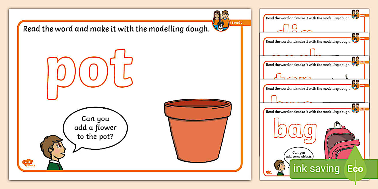 Level 2 Back to School CVC Word Modelling Dough Mats