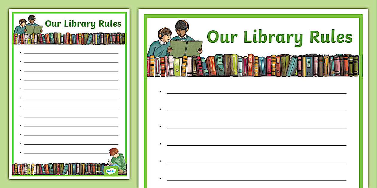 Our Library Rules Display Poster (TeacherMade) Twinkl