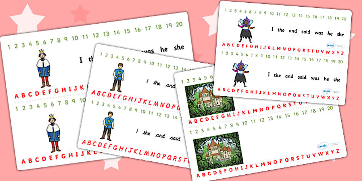 Cursive Sleeping Beauty Combined Number and Alphabet Strips