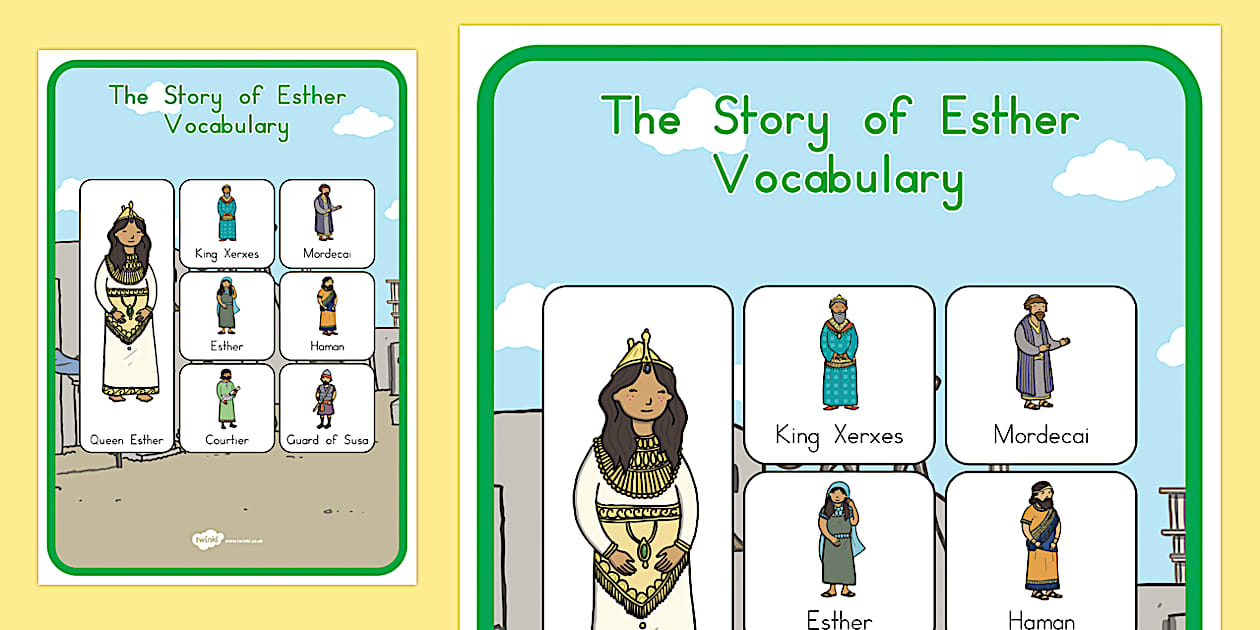 The Story of Esther Key Vocabulary Poster- usa, america, posters, display,
