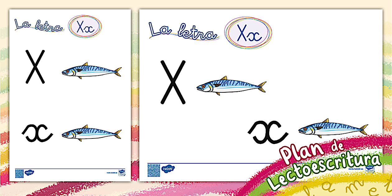Plan de lectoescritura: La letra X - Póster - Twinkl