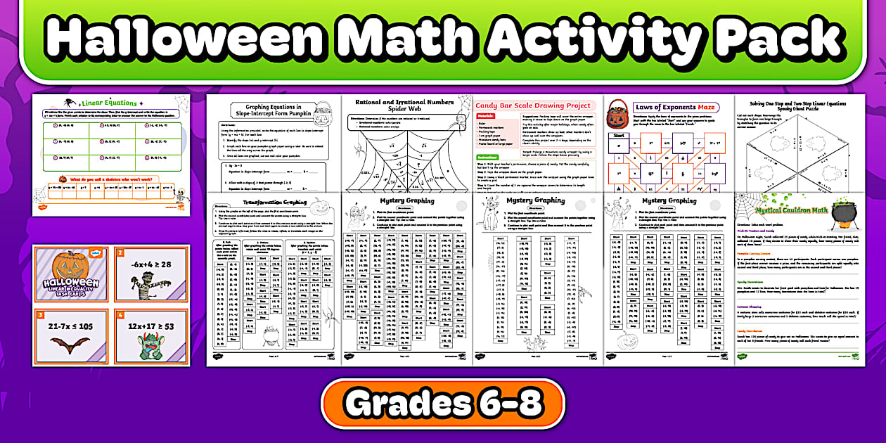 Eighth Grade Halloween Activity Pack
