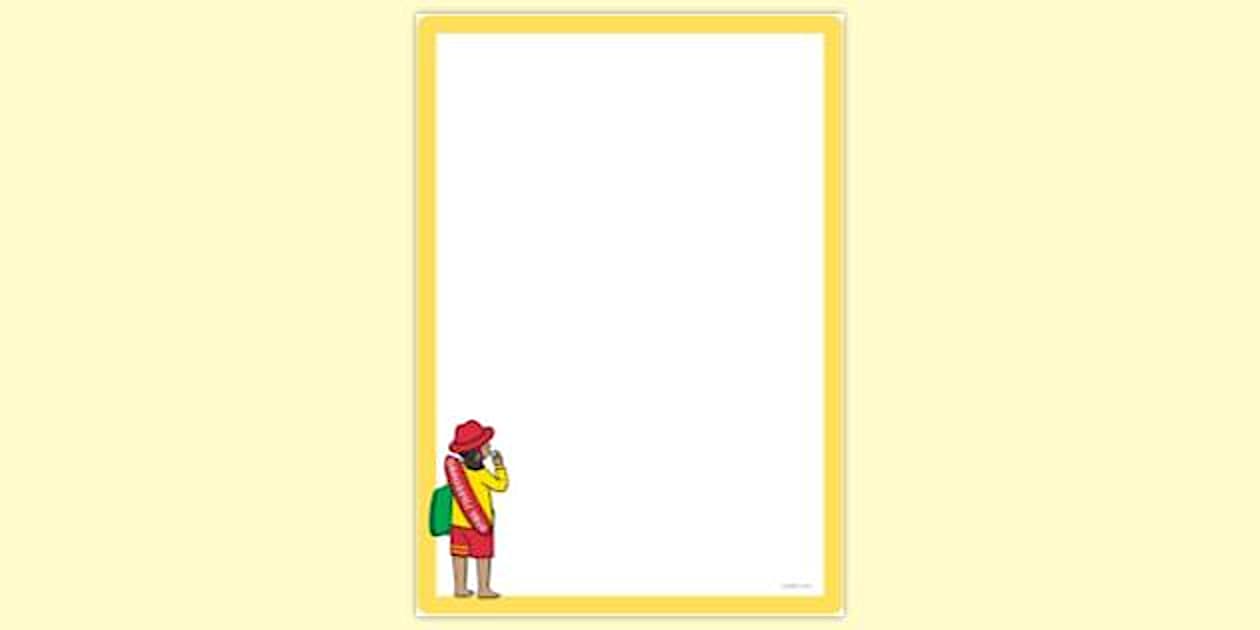 Lifeguard Blowing Whistle Page Border | Page Borders