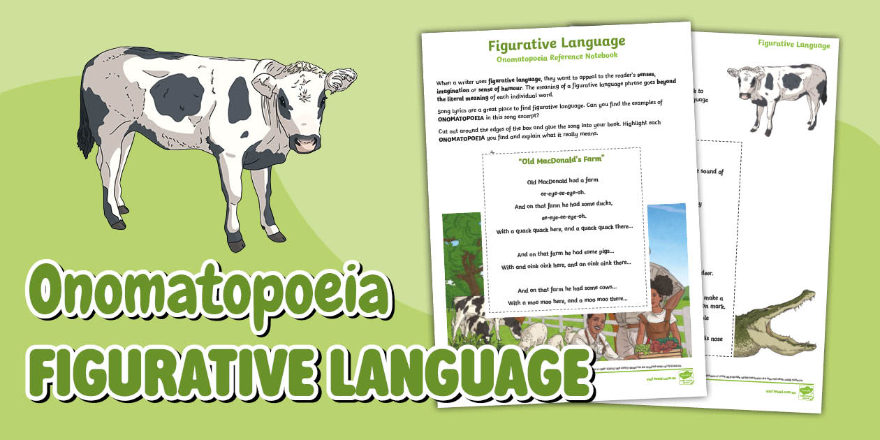 Figurative Language Activity Reference Sheet Onomatopoeia