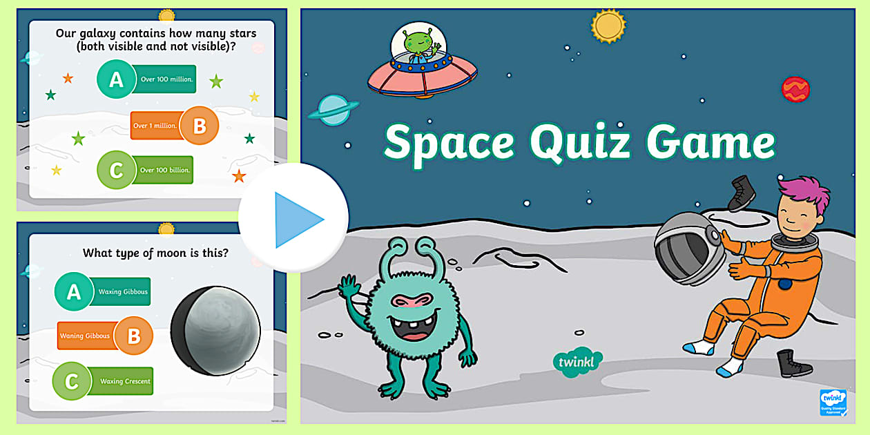 Space Quiz Multiple Choice Game PowerPoint (teacher made)