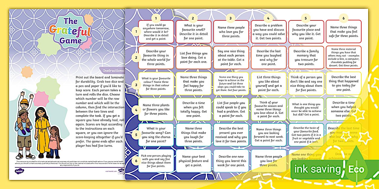 Generosity Games The Grateful Game