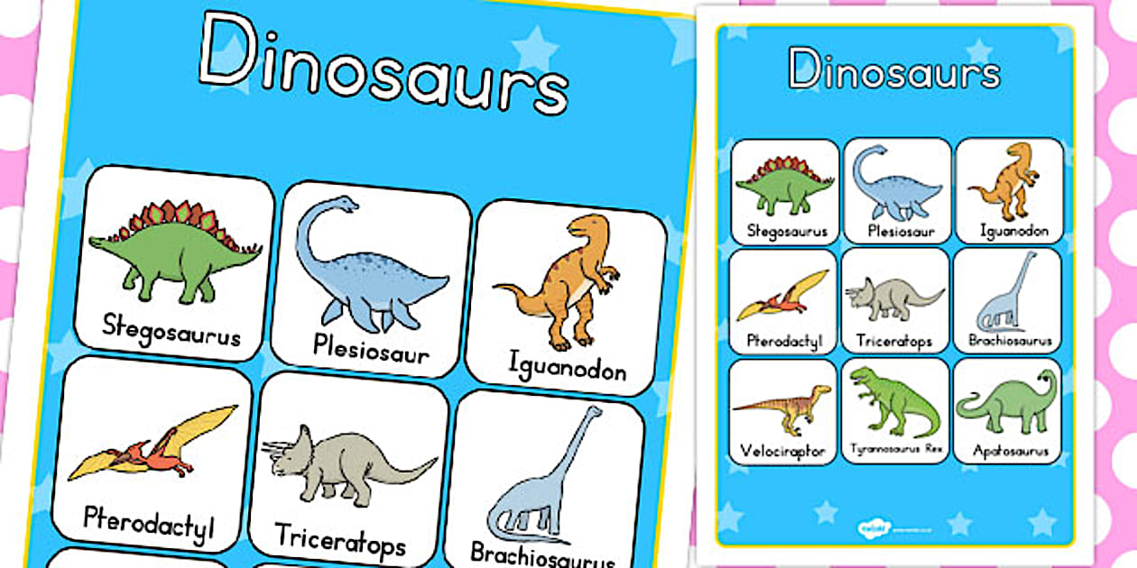 Dinosaur Vocabulary Poster - ESL Dinosaur Resources - Twinkl