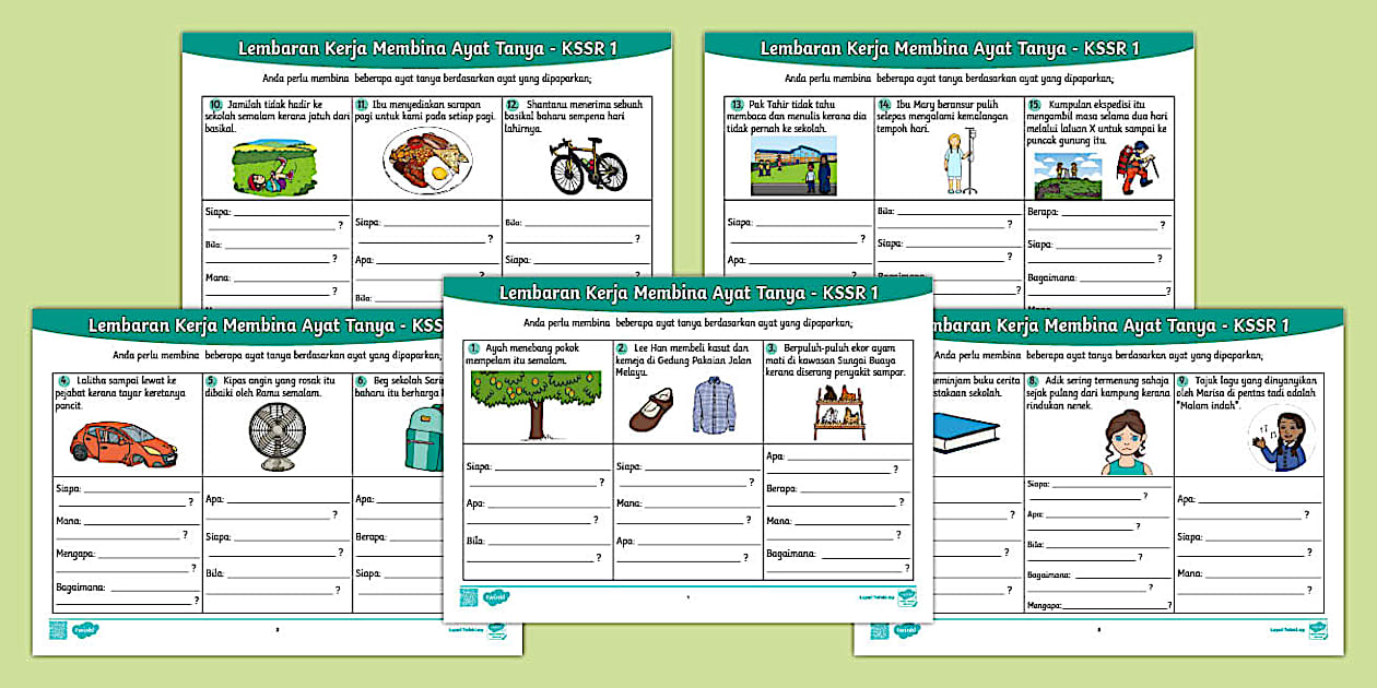Lembaran Kerja Membina Ayat Tanya - KSSR 1 (teacher made)