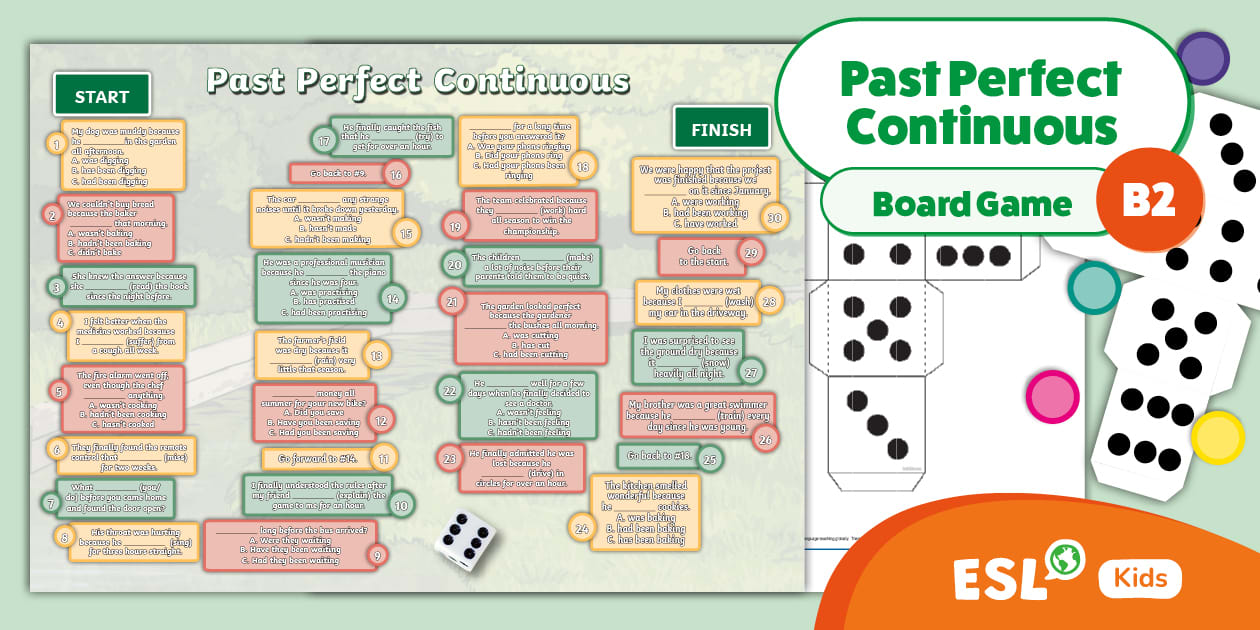 Past Perfect Continuous Table ESL Past Perfect Continuous Game for Kids