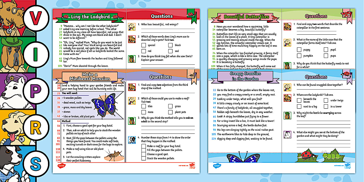KS1 60-Second Reads: Minibeasts Activity Pack (teacher made)