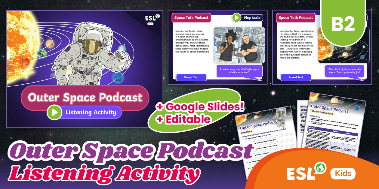 ESL Outer Space Podcast Activity {Kepler Telescope}