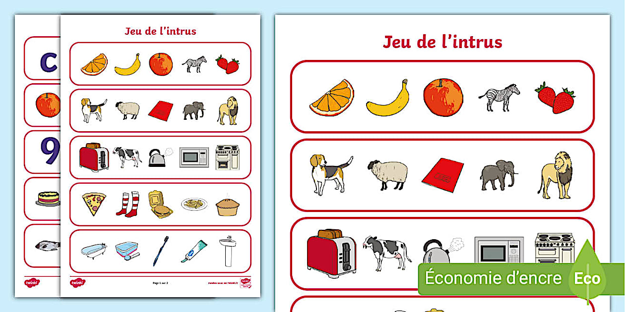 Un Intrus Jeu de l'intrus maternelle (teacher made) - Twinkl