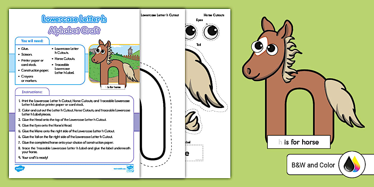 Lowercase Letter h Alphabet Craft (l'insegnante ha fatto)