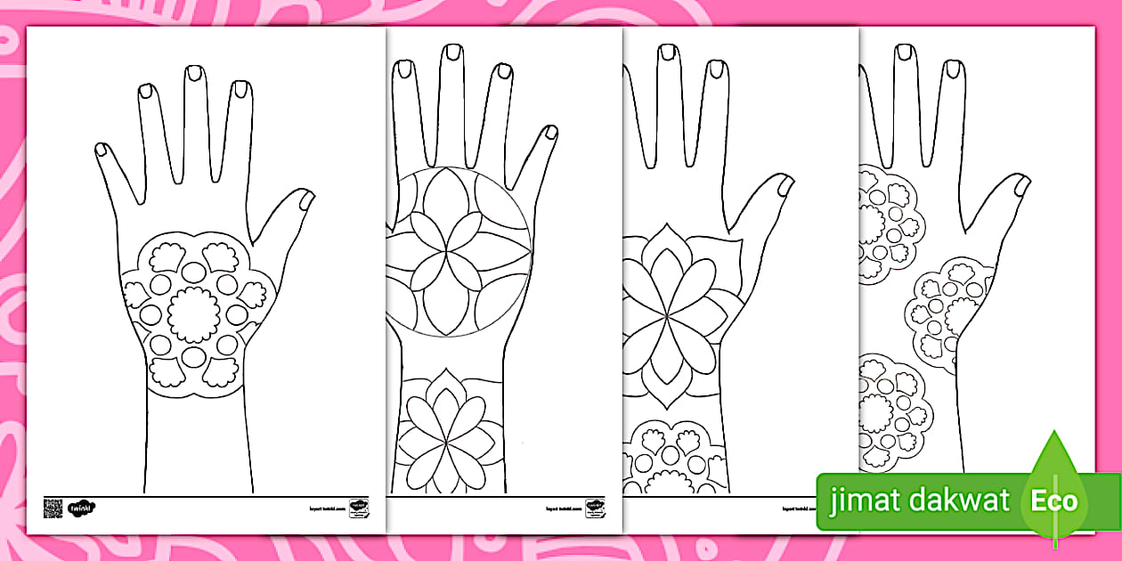 Aktiviti Mewarna Corak Inai Mudah Hari Deepavali - Twinkl