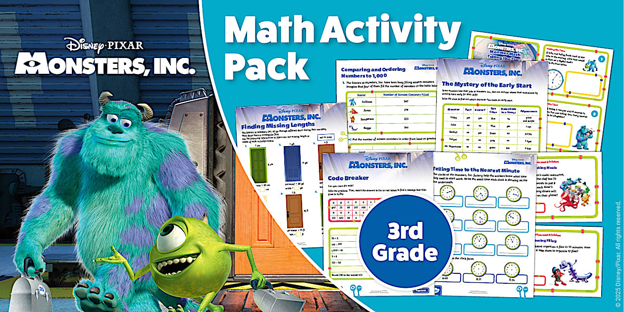 * NEW * Monsters, Inc.: Number Skills, Geometry, & Problem Solving