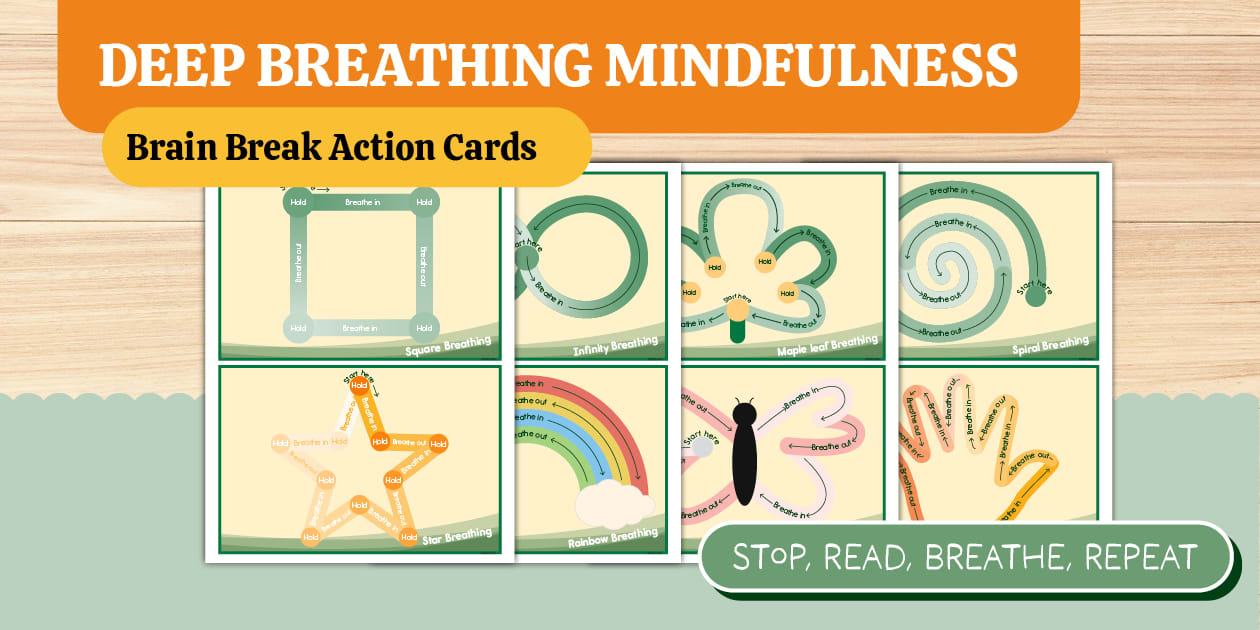 * NEW * Deep Breathing Mindfulness Brain Break Action Cards