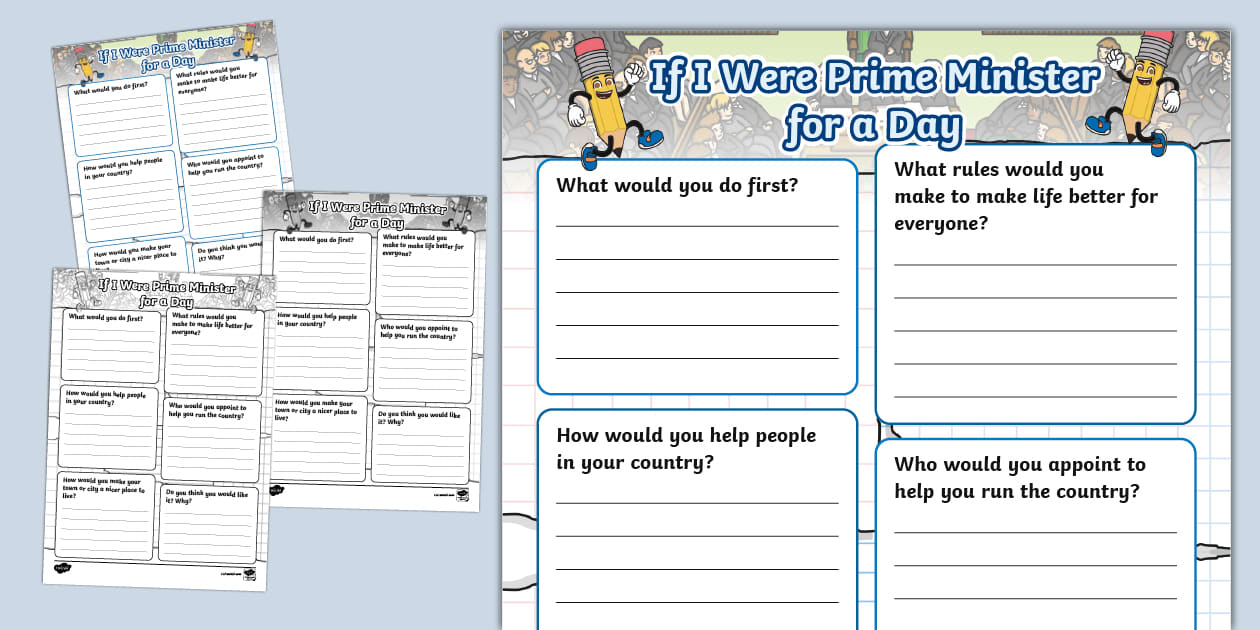 If I Were Prime Minister For A Day Worksheet teacher Made If I Were Prime Minister For A Day Worksheet teacher Made