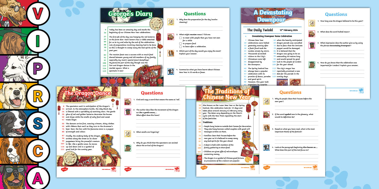 LKS2 Chinese New Year 60-Second Reads Activity Pack - Twinkl