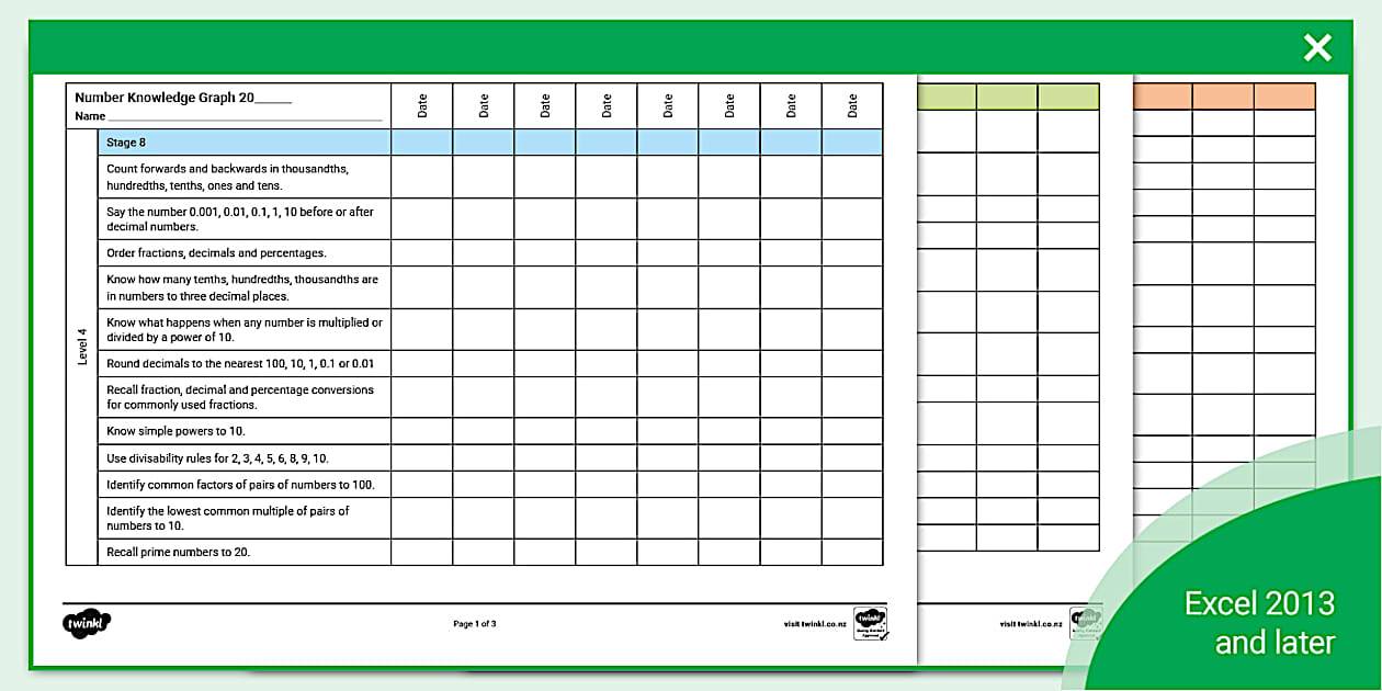 Individual Maths Graph Record Stage 6-8 (NZ)