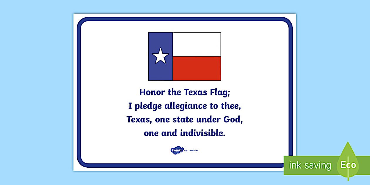 Texas State Pledge Poster (teacher made) Twinkl