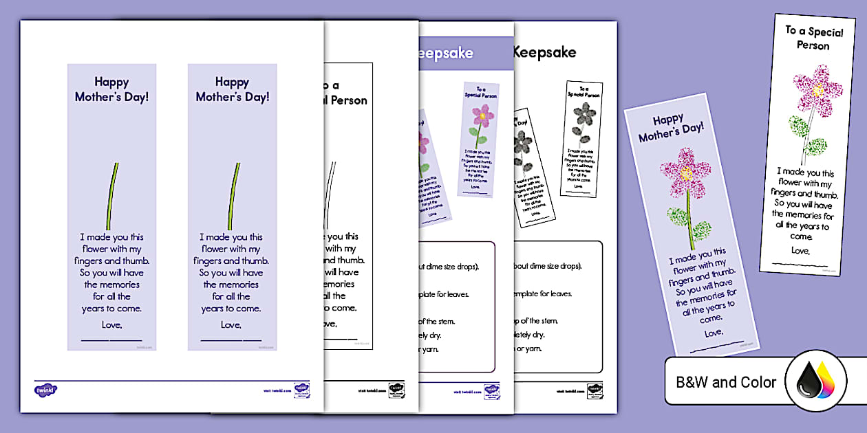Mother's Day Bookmark Keepsake Craft (teacher made) - Twinkl