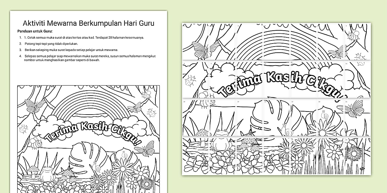 Aktiviti Mewarna Berkumpulan Hari Guru (teacher made)