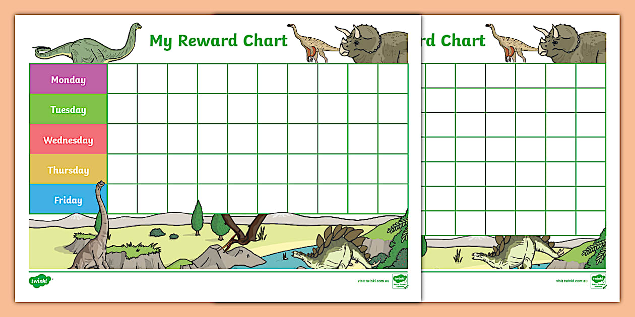 My Reward Chart Dinosaurs (Teacher-Made) - Twinkl