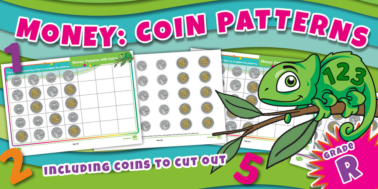 Grade R Maths - Money: Worksheet: Patterns with Coins