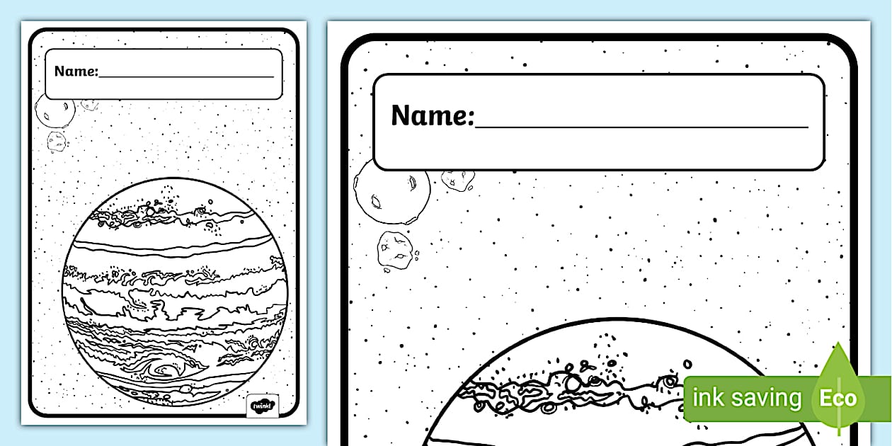 Free Jupiter Colouring Book Cover for Kids: Download now!