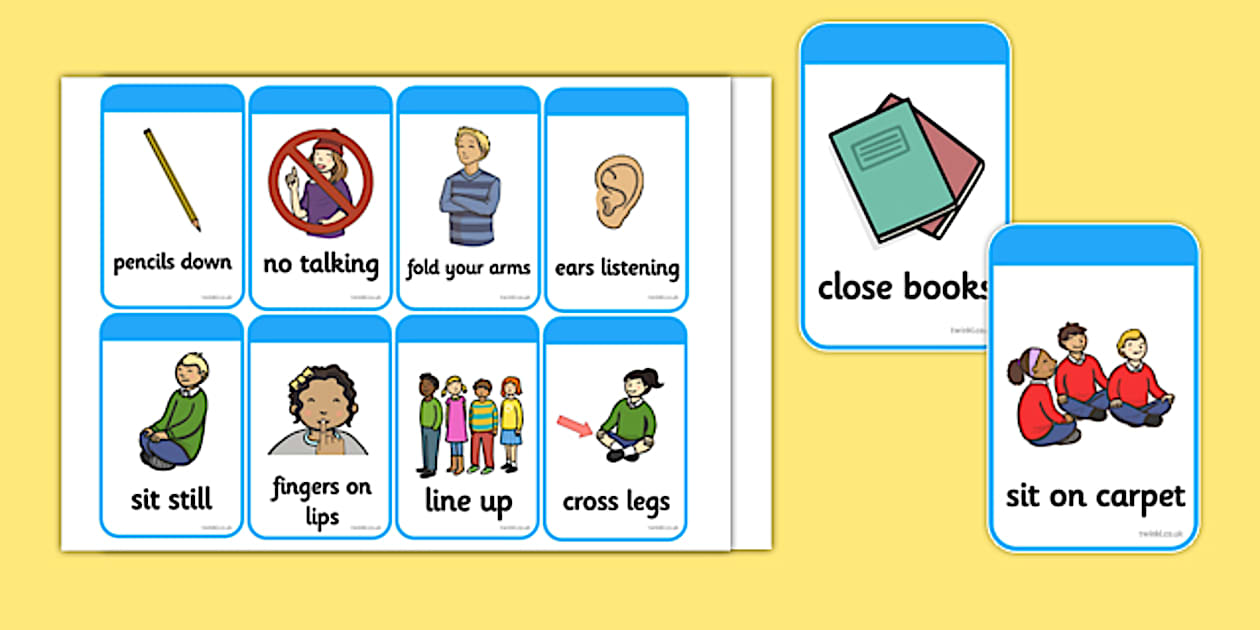 Cursive Behaviour Cursive Good Behaviour Commands Flash Cards (teacher made)