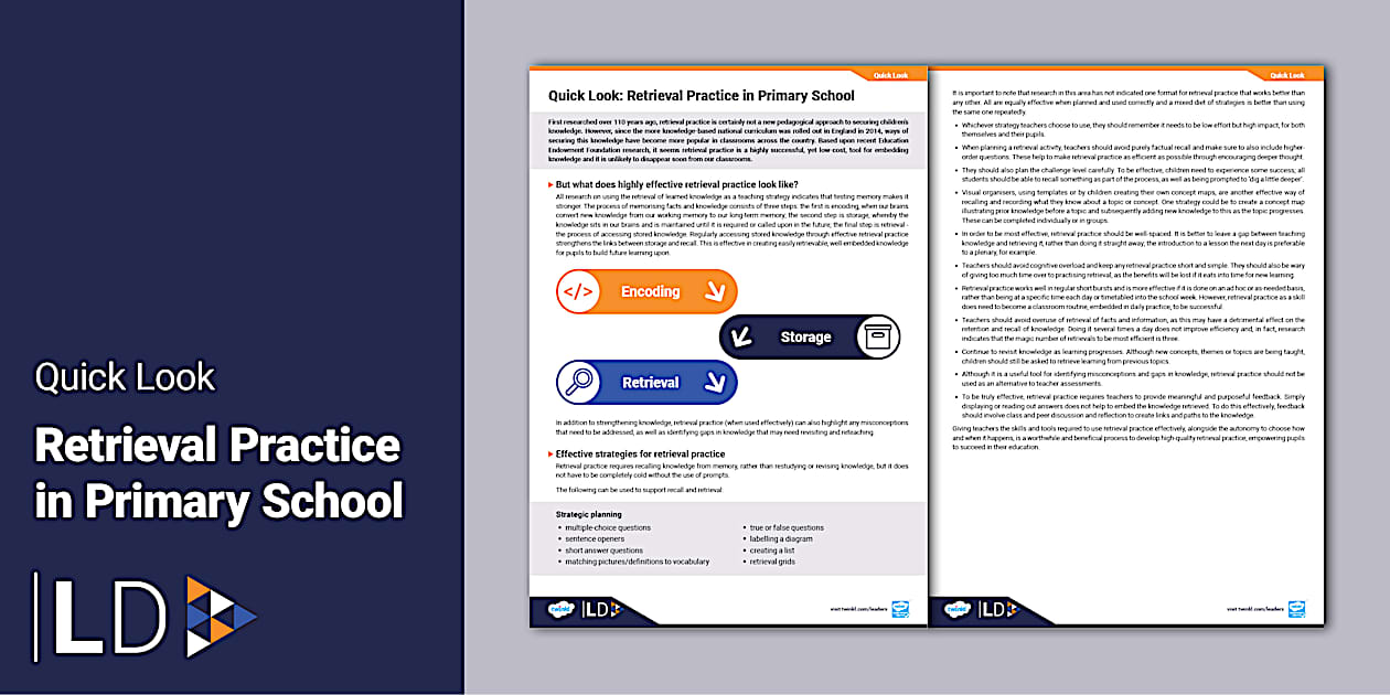 Quick Look: Retrieval Practice in Primary School - Twinkl