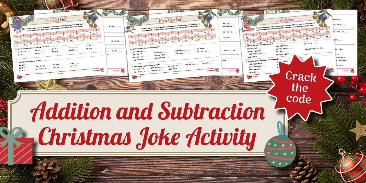Christmas Joke Activity: Addition & Subtraction