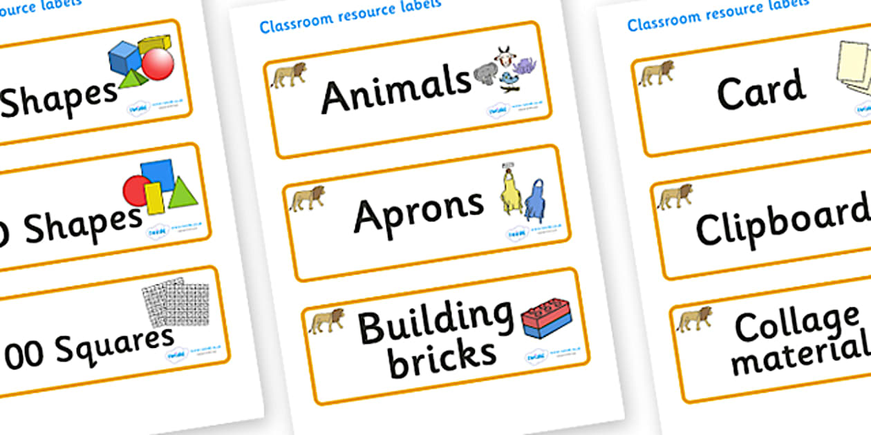 Lion Themed Editable Classroom Resource Labels - Twinkl