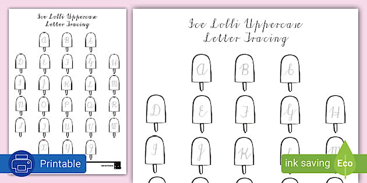 Ice Lolli SA Cursive Alphabet Tracing (teacher made)