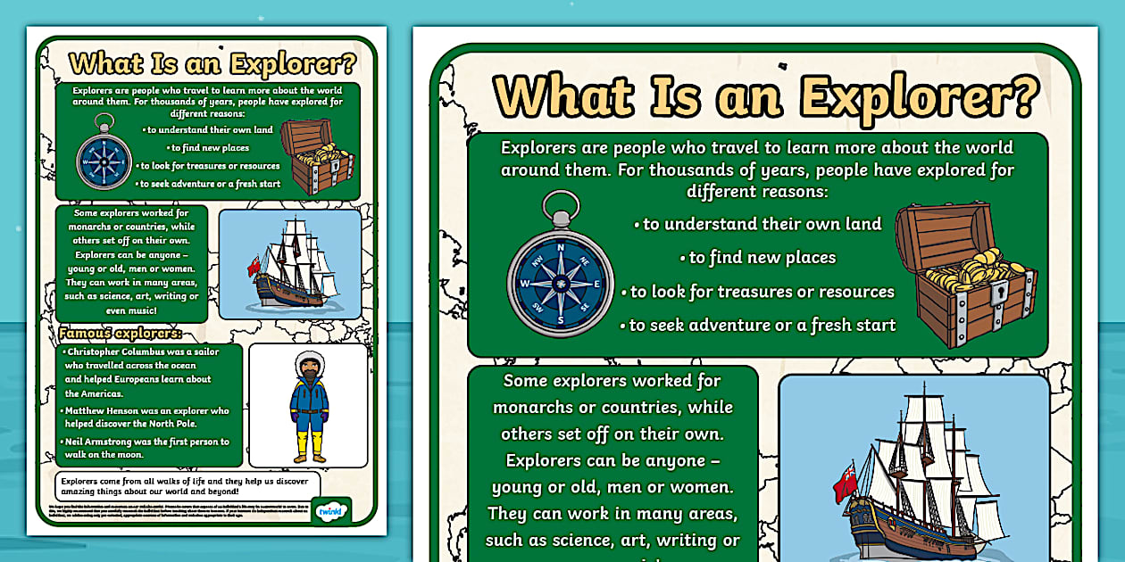 What Is an Explorer? Information Poster (teacher made)